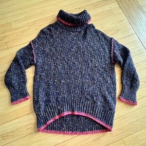 FREE PEOPLE OVERSIZED ECHO SWEATER / BASKETWEAVE / XS / TURTLENECK